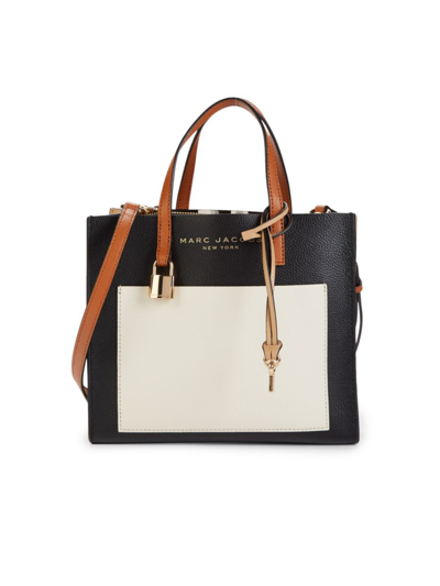 Marc Jacobs Women's Mini Grind Colorblock Leather Tote In Smoked Almond