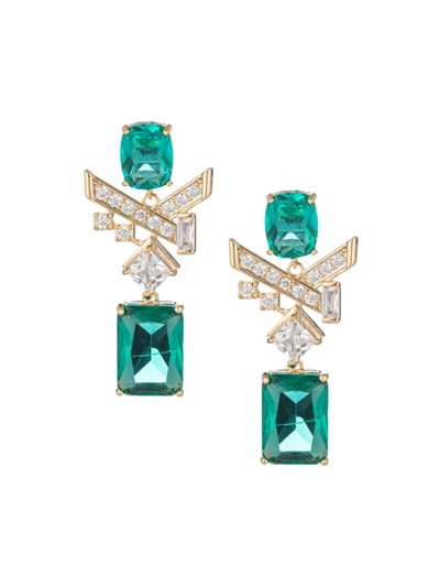 Eye Candy La Women's The Luxe Collection Jean Green Cubic Zirconia Statement Drop Earrings