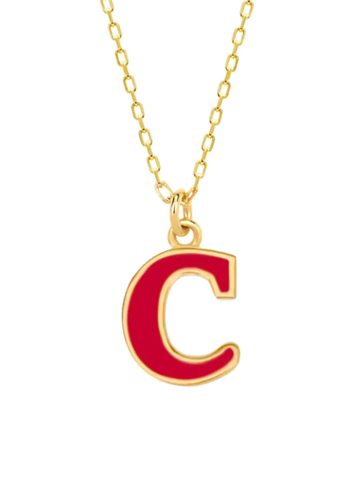 Gabi Rielle Women's Love In Bloom 14k Gold Vermeil Sterling Silver & Enamel Initial Necklace In Letter C