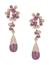 Eye Candy La Women's The Luxe Collection Lo Lo Cubic Zirconia Purple Drop Earrings In Purple