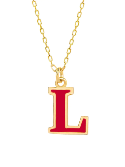 Gabi Rielle Women's Love In Bloom 14k Gold Vermeil Sterling Silver & Enamel Initial L Necklace In Letter L