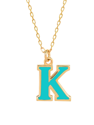 Gabi Rielle Women's Love In Bloom 14k Gold Vermeil Sterling Silver & Enamel Initial K Necklace In Letter K