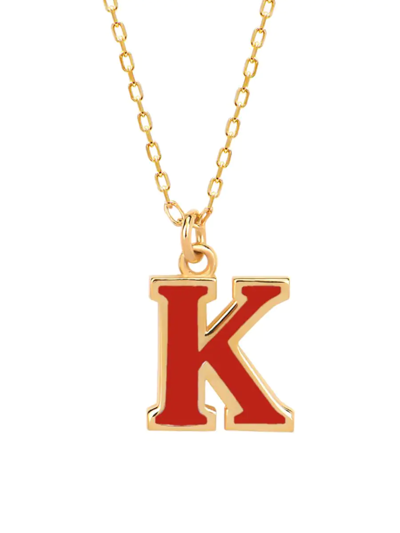 Gabi Rielle Women's Love In Bloom 14k Gold Vermeil Sterling Silver & Enamel Initial K Necklace In Letter K