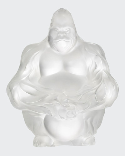 Lalique Crystal Gorilla Sculpture/figurine, Clear