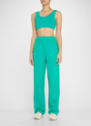 Alo Yoga Accolade Straight Leg Sweatpants In Green Emerald