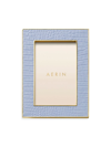 Aerin Classic Croc Leather Frame In Hydrangea Blue
