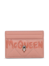 ALEXANDER MCQUEEN ALEXANDER MCQUEEN PINK LEATHER CARD HOLDER WITH LOGO