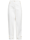 Alexander Mcqueen White Military Cuff Tailored Pants In White