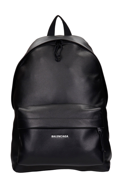 Balenciaga Puffy Leather Backpack In Black