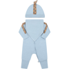 BURBERRY BURBERRY LIGHT-BLUE SET FOR BABYKIDS WITH ICONIC CHECK VINTAGE
