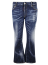 Dsquared2 Distressed-effect Cropped Flared Trousers In Blue