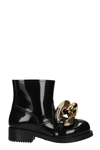 Jw Anderson Chain-detail Rubber Ankle Boots In Black