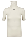 Off-white Logo Second Skin Turtleneck Top In Light Grey Black