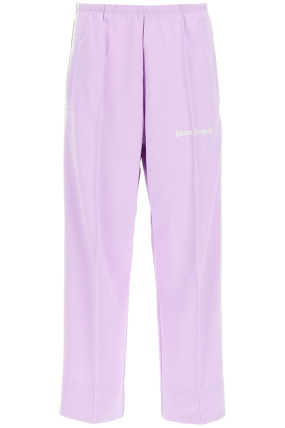 Palm Angels Side-stripe Track Pants In Lilac White (purple)