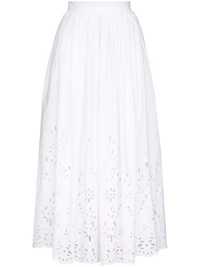 Chloé 马德拉刺绣伞形半身裙 In White