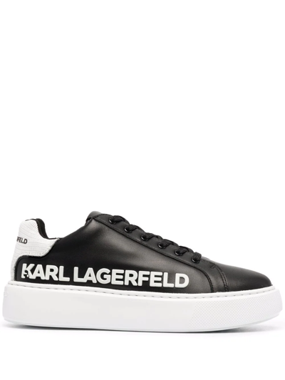 Karl Lagerfeld Maxi Kup Logo-print Sneakers In Black