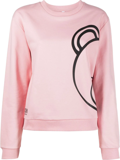 Moschino Graphic Bear-print Sweatshirt In Rosa