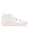 Saint Laurent Court Classic Sl/39 High-top Leather Sneakers In White