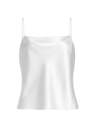Alice And Olivia Harmon Satin-crepe Camisole In Ivory