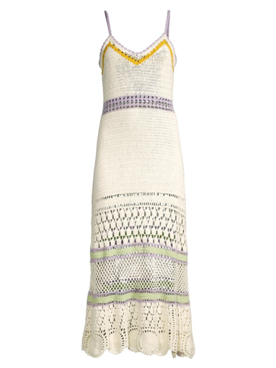 Roller Rabbit Jessamine Midi Dress In Cream Lilac