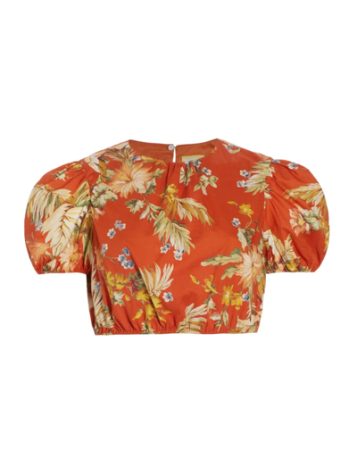 ERDEM WOMEN'S HYDRA FLORAL CROPPED TOP