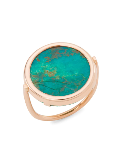 Ginette Ny Women's Jala 18k Rose Gold & Chrysocolla Disc Ring In Pink Gold