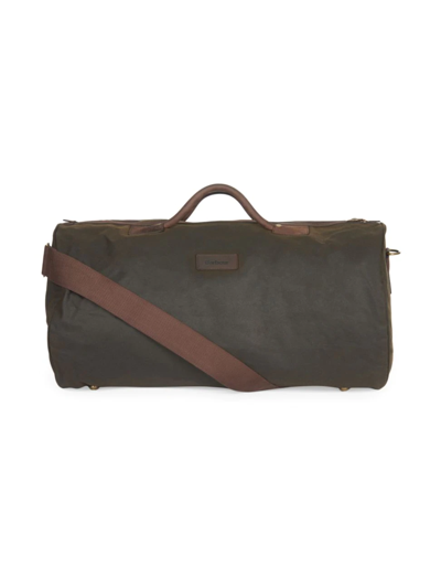 Barbour Waxed Canvas Duffle Bag In Olive