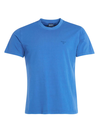 Barbour Garment-dyed Cotton T-shirt In Blue