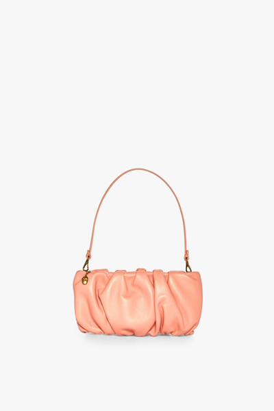 Staud Bean Small Leather Handbag In Grapefruit