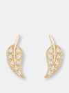 Ariana Rabbani Diamond Leaf Earrings In Gold