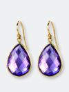 Ariana Rabbani Purple Amethyst Pear Shape Earrings In Gold