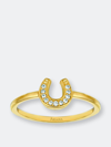 Ariana Rabbani Diamond Horseshoe Ring In Brown