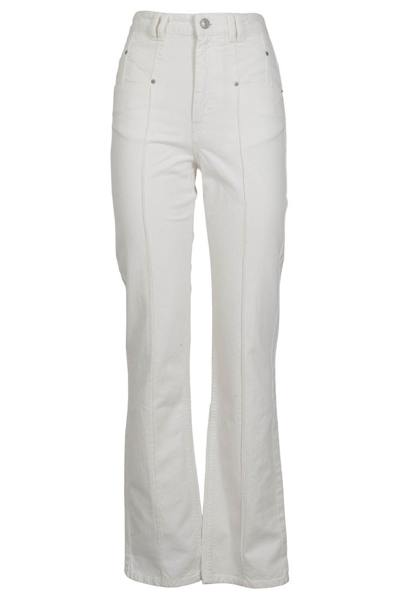 Isabel Marant Tuackom Button Detailed High Waist Jeans In White