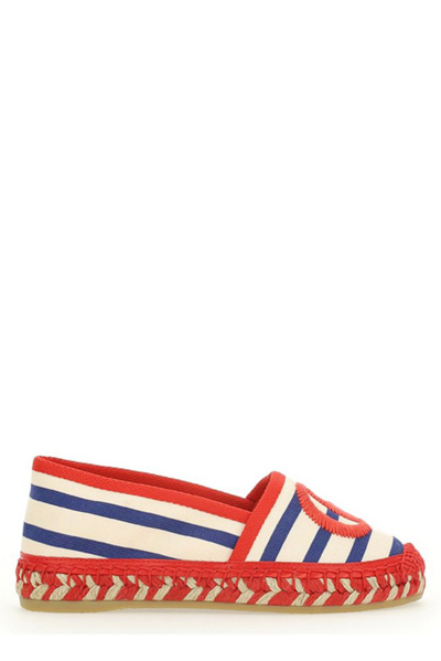 Gucci Striped Logo-embroidered Canvas Espadrilles 4-8 Years In Red Comb