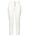 Dondup Woman Pants White Size 30 Cotton, Lyocell, Elastane