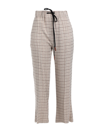 ALYSI ALYSI WOMAN PANTS BEIGE SIZE 4 VISCOSE, VIRGIN WOOL