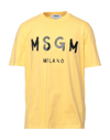 Msgm T-shirts In Yellow