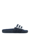 Adidas Originals Stripe-print Pool Slides In Blue