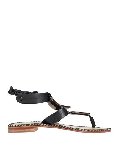 Hadel Toe Strap Sandals In Black