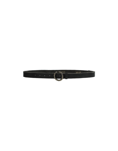TWINSET TWINSET WOMAN BELT BLACK SIZE L SOFT LEATHER