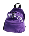 Palm Angels Curved Logo Nylon Backpack In Purple