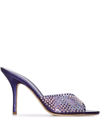 Paris Texas Holly Penelope Crystal Mule Sandals In Violett