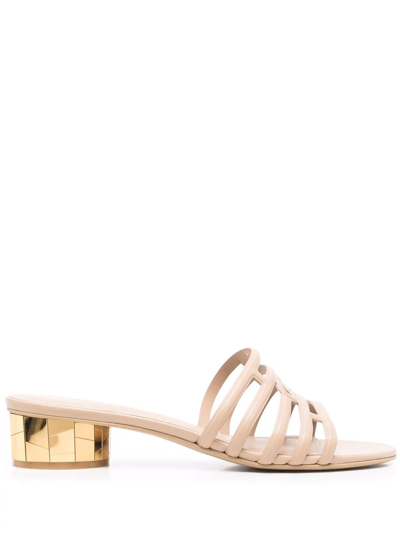 Ferragamo Finn 30mm Sandals In Neutrals