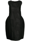 Comme Des Garçons Embossed-pattern Structured Dress In Black