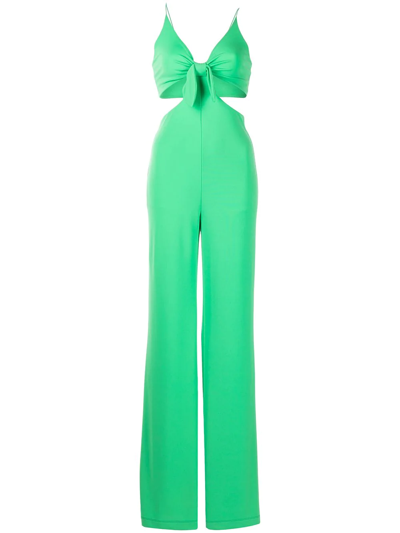 Alice And Olivia Havana Front Tie Bow Jumpsuit In Nocolor