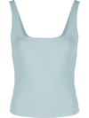 Vince Square Neck Tank Top In Blau