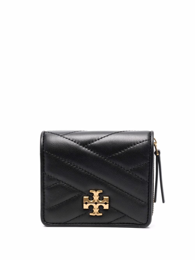 Tory Burch Quilted Leather Wallet In Schwarz