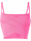 Msgm Cross-strap Cropped Top In Rosa