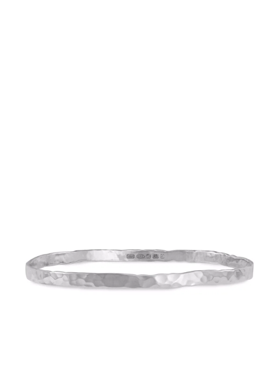 Dower & Hall 4mm Hammered Silver Nomad Bangle