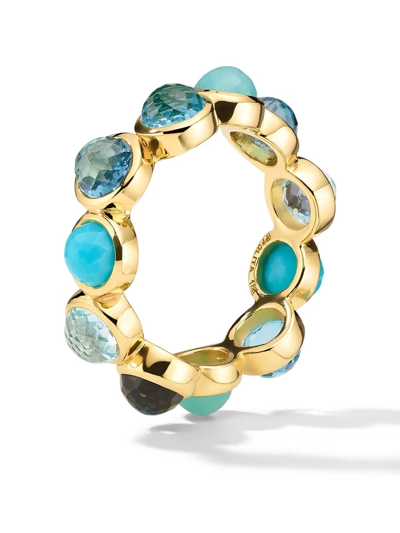 Ippolita 18k Yellow Gold Lollipop All-stone Ring In Waterfall In Blue/gold